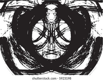 Black and white brush stroke ink grunge background vector illustration with a paint or ink hand drawn effect