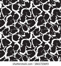 Black and White Brush strokes pattern background suitable for fashion prints, graphics, backgrounds