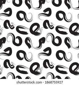 Black and White Brush strokes pattern background suitable for fashion prints, graphics, backgrounds