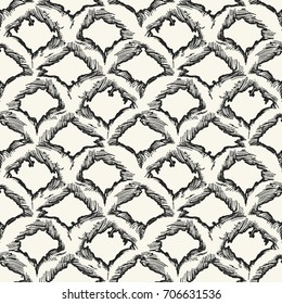 Black And White Brushed Grid Pattern