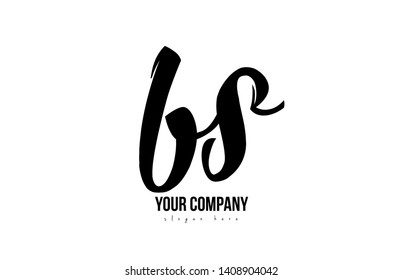black and white bs b s alphabet letter combination suitable as a logo icon design for a company or business