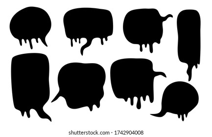 Black and white bubble speech in halloween concept. Scary icon can use for sticker. Illustration graphic vector