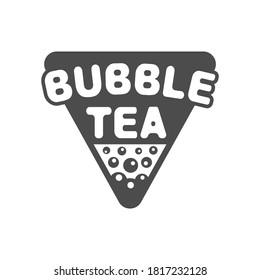 Black and white bubble tea logo. Illustration for the food industry.