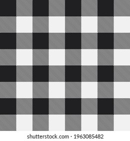 Black and white buffalo lumberjack plaid seamless  pattern