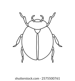 black and white bug outline vector illustration