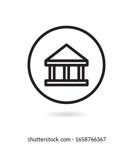 Black And White Building Icon with outline style