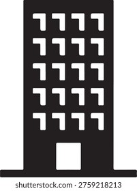 Black and white of a building with many windows architecture