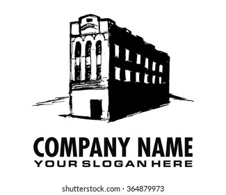 black white building shadow image icon