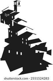 Arte vectorial de construcción en blanco y negro
