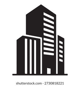 Black and white building vector icon