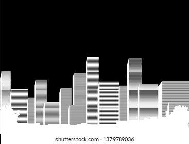 Black and white   buildings.