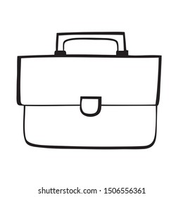 Black and white buisness bag vector icon