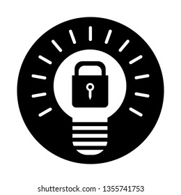 Black and white bulb vector icon 