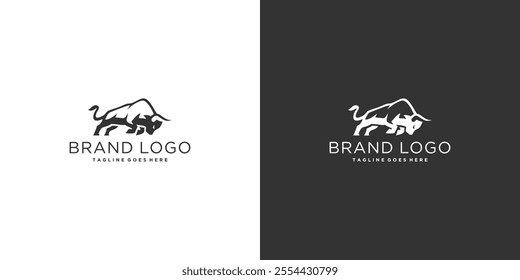 black and white bull logo