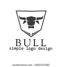 Black and white bull logo design vector illustration 