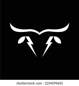 black and white bull vector in elegant and luxury style