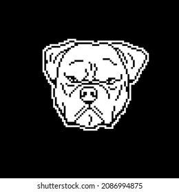 Black and white bulldog head illustration