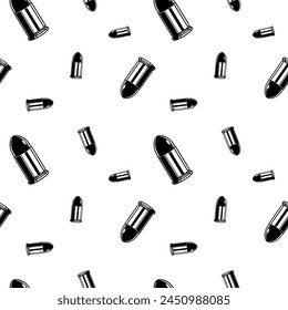 Patrón de balas blancas y negras. Textura de fondo sin fisuras.