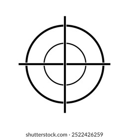 black and white bullseye target icon