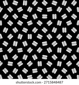 Fondo de pantalla de fondo de patrón transparente de hamburguesa en blanco y negro