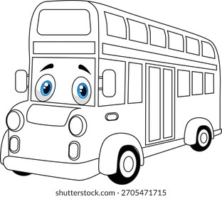 Dibujo de línea de autobús en blanco y negro para colorear el contorno del autobús del libro