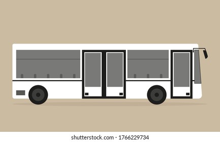 Black White Bus On Beige Background Stock Vector (Royalty Free ...