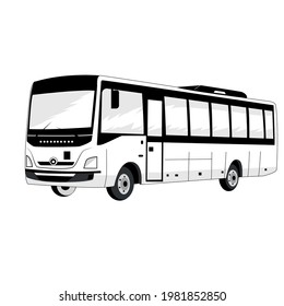 Black and white bus vector 
