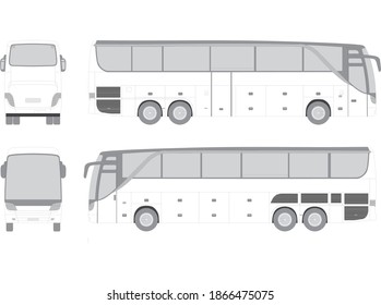 Black and White Bus vector illustration 