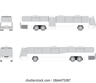 Ilustración vectorial de Black and White Bus para diseños