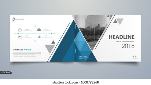 Black, white business book mockup. A4 brochure cover design. Hi tech info banner. Title sheet model set. Modern vector front page art. Urban city house texture. Blue line frame icon. Flyer text font.