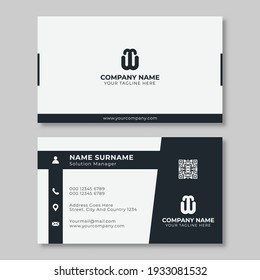 black and white business card