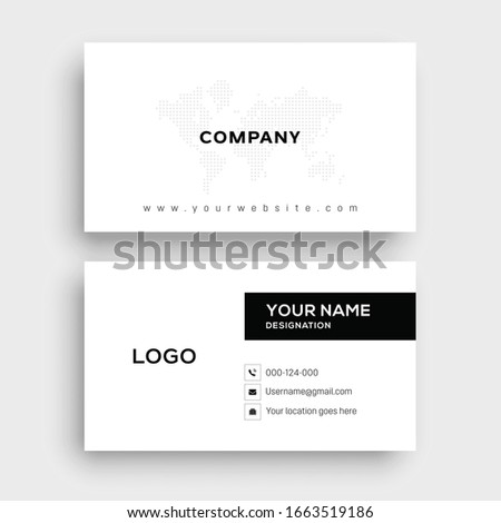 Black and white business card design template