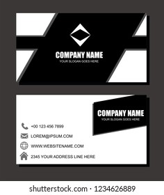 Black and White Business Card Template Vector 