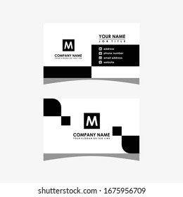 black and white business card template vector design