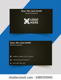 black and white business card template design