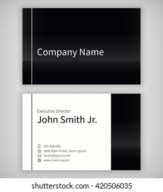 Black and white business card template. Standard UK 55x85 mm. With an bleed area under the clipping mask.