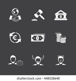 Black and White Business finance and money icon.