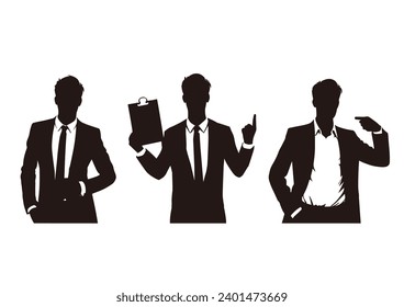 black and white business man silhouette