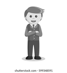 black and white businessman crossed arm pose