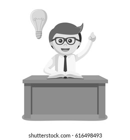 black and white businessman got idea black and white style