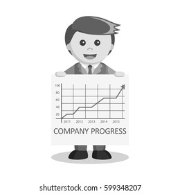 black and white businessman and progress poster