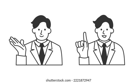 black and white bussiness man illustraiton