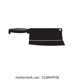 black and white butcher knife vector icon