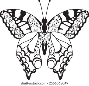 BLACK AND WHITE BUTTERDLY VACTOR