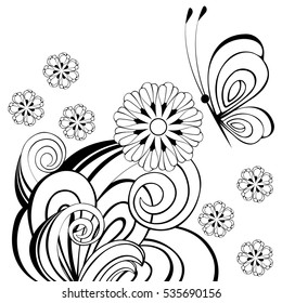 black and white butterflies background