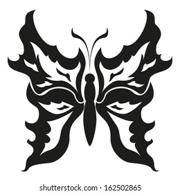 Black and white butterflies.Tattoo design. Vector illustration eps10