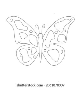 vector de ilustración de mariposa en blanco y negro, bueno para revistas infantiles