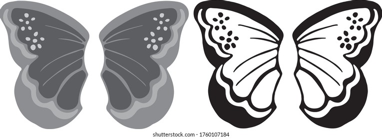 black and white butterfly isolated on white background