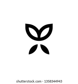 Monocrome Symbol Leaf Design Vector Sign Stock Vector (Royalty Free ...