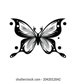 Black and white butterfly logo abstract design